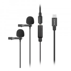 BOYA Duo Clip-on Lavalier Microphone BY-M2D for iOS